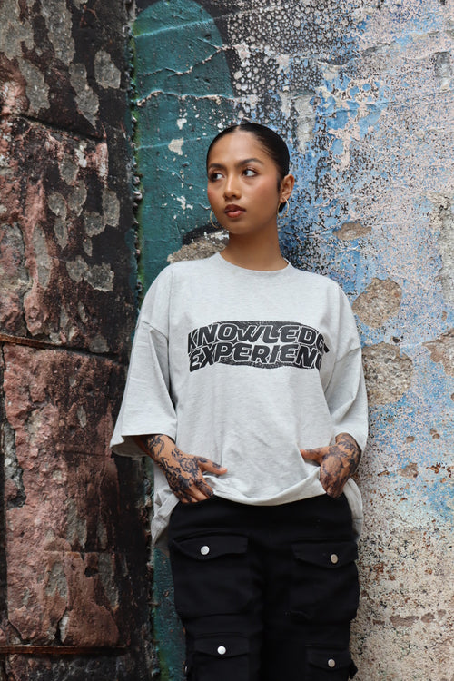 CORE CROPPED TEE // 01 heather grey