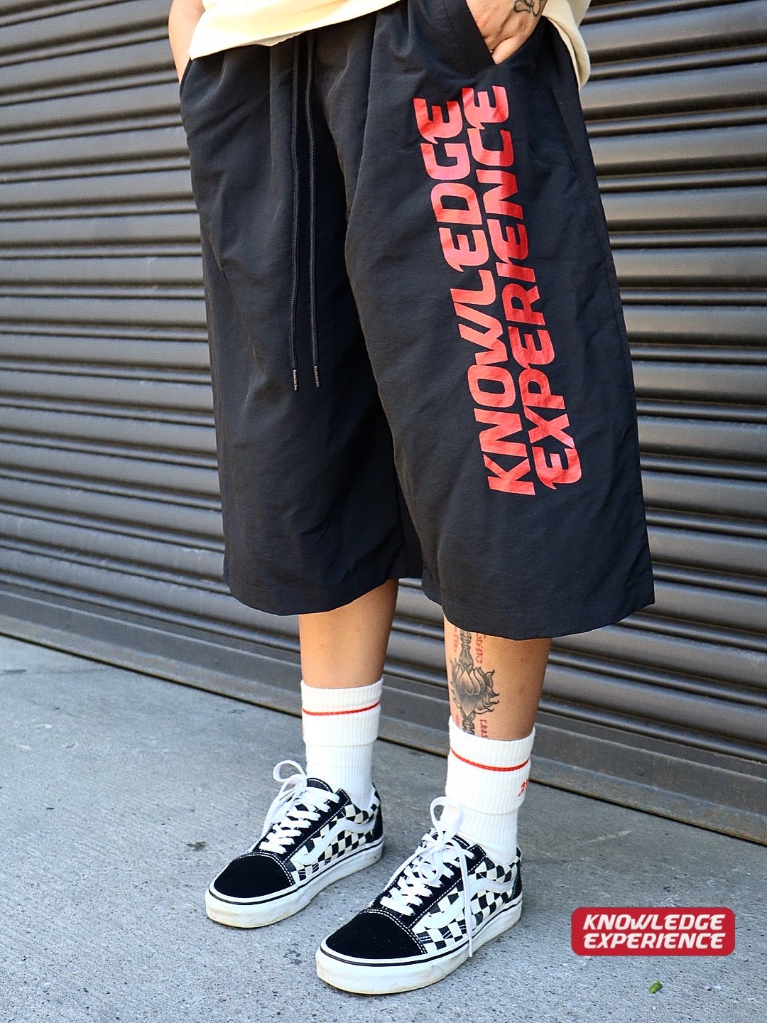 Long nylon shorts (Black)